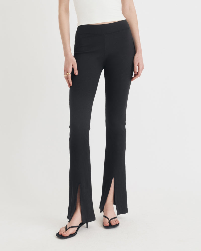 DAMIEN RIBBED PANTS BLACK | NYLORA