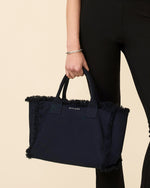 NYLORA FRINGE BAG MEDIUM NAVY