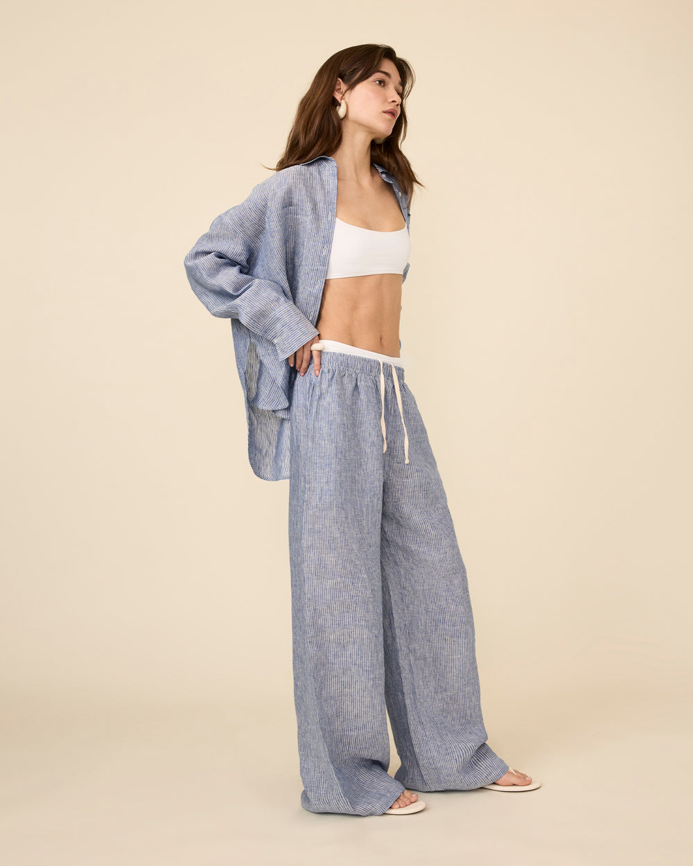 CLAUDE SHIRT BLUE & WHITE STRIPE