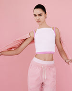 AUBREY TOP WHITE & BUBBLE GUM PINK COMBO