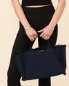 NYLORA FRINGE BAG MEDIUM NAVY