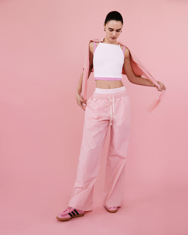 AUBREY TOP WHITE & BUBBLE GUM PINK COMBO