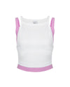 AUBREY TOP WHITE & BUBBLE GUM PINK COMBO