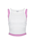 AUBREY TOP WHITE & BUBBLE GUM PINK COMBO