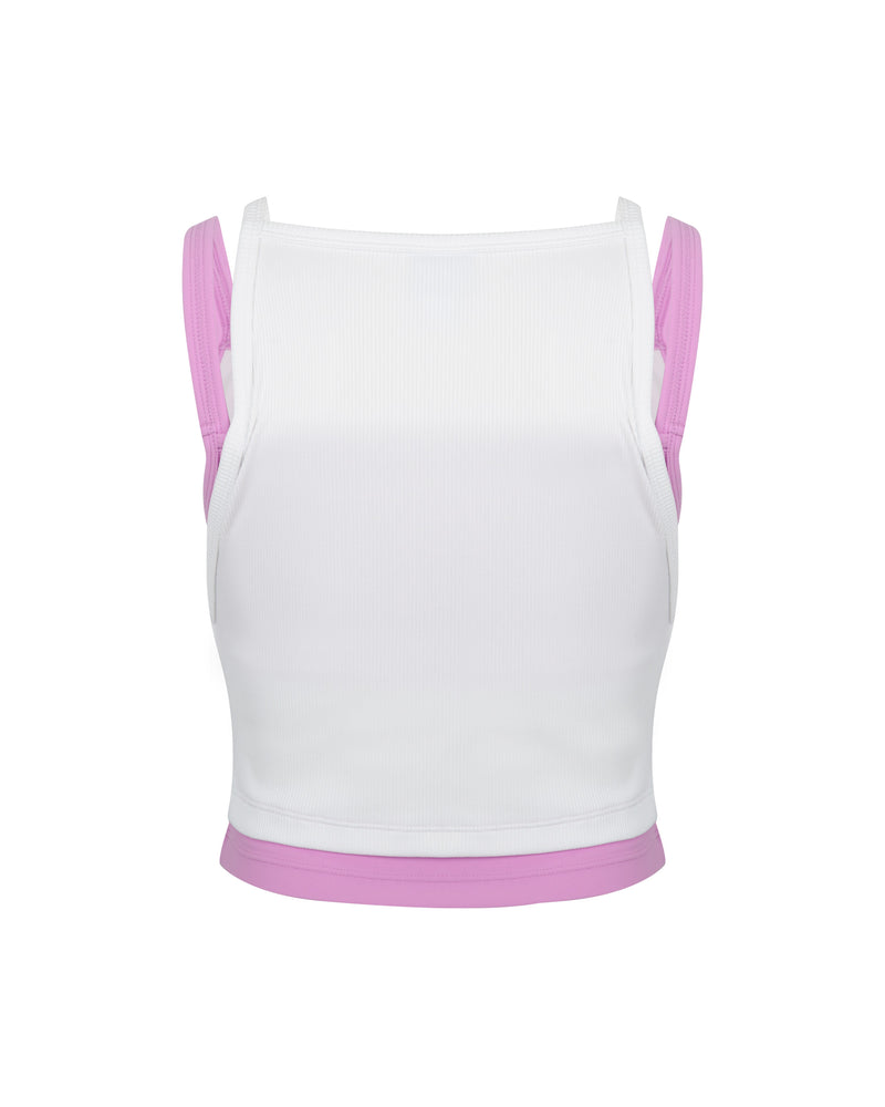 AUBREY TOP WHITE & BUBBLE GUM PINK COMBO