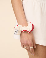 NYLORA SMALL SCRUNCHIE WHITE & RED
