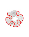 NYLORA SMALL SCRUNCHIE WHITE & RED