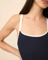 FRANCESCA JUMPSUIT NAVY & OFF WHITE COMBO