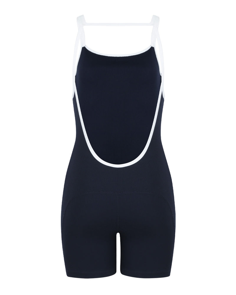 FRANCESCA JUMPSUIT NAVY & OFF WHITE COMBO