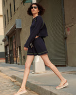 EMMA WAFFLE SHORTS NAVY