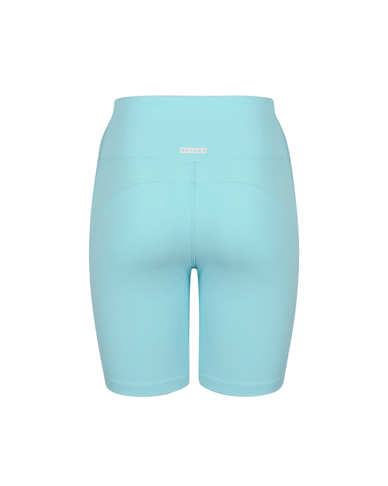 FARRAH BIKER SHORTS AQUA BLUE