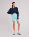 FARRAH BIKER SHORTS AQUA BLUE