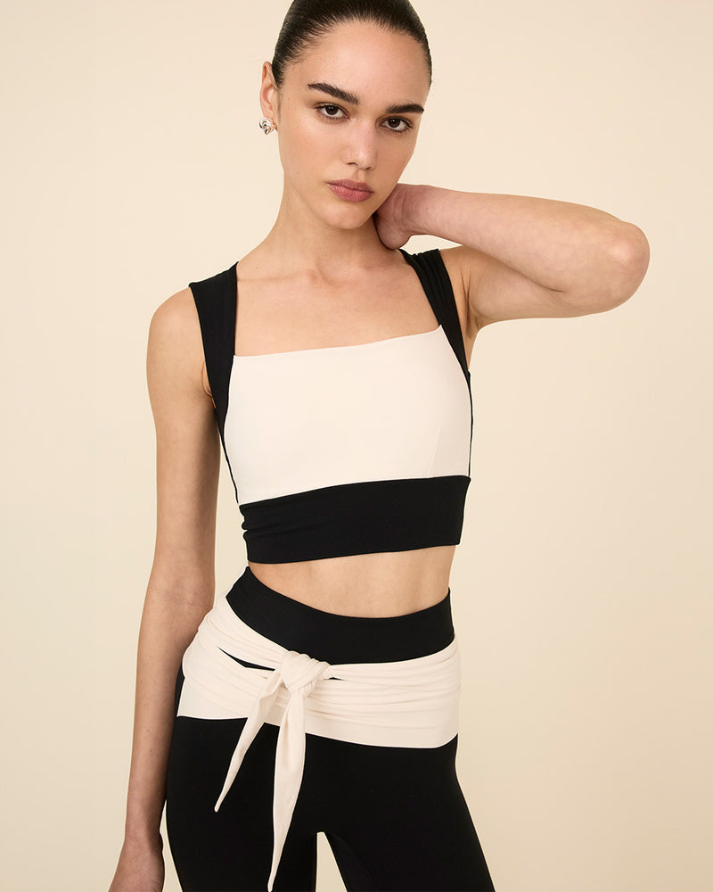 MARTA TOP BLACK & CREAM COMBO