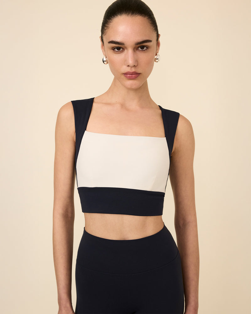 MARTA TOP NAVY & CREAM COMBO