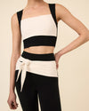 MARTA TOP BLACK & CREAM COMBO