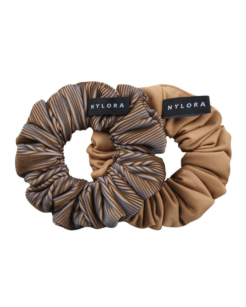 NYLORA SCRUNCHIE CLAY & IRIDESCENT OLIVE BROWN