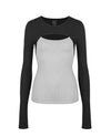 JULES TOP HTR. GREY & BLACK COMBO