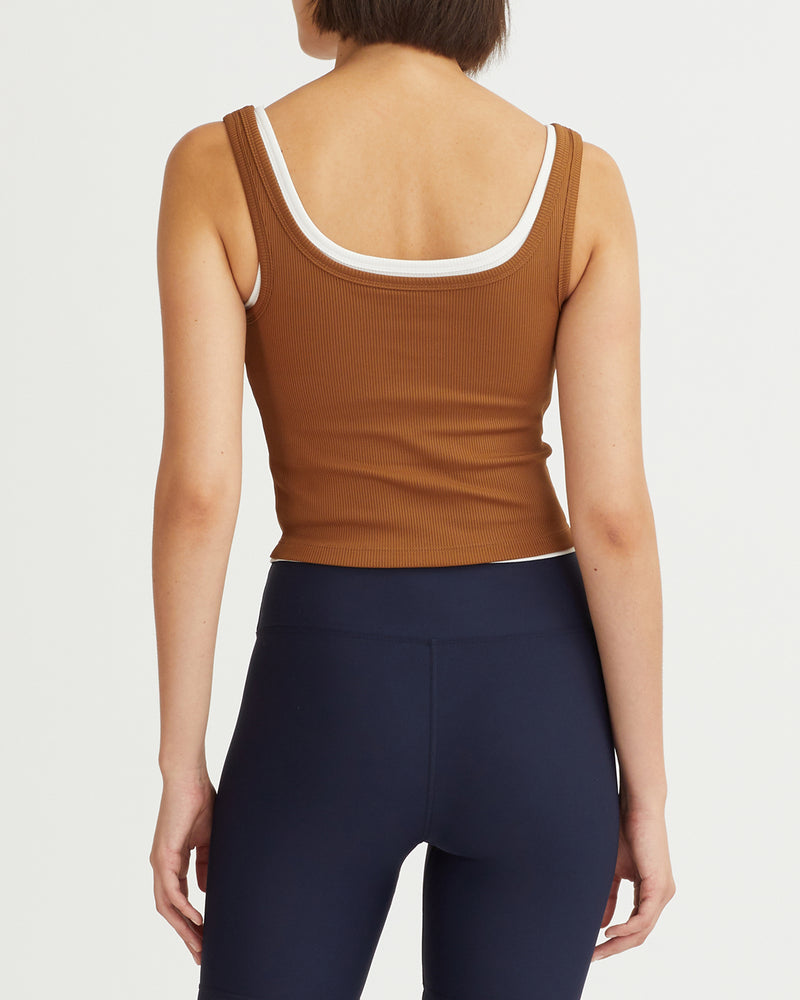 IRIS RIBBED TANK WALNUT