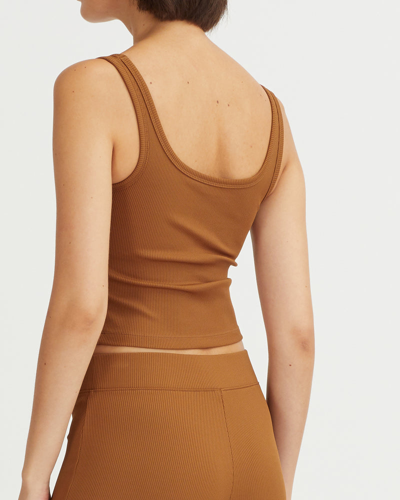 IRIS RIBBED TANK WALNUT