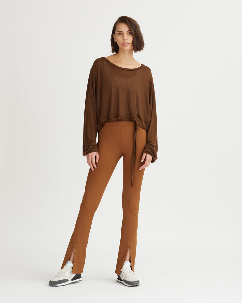 DAMIEN RIBBED PANTS WALNUT