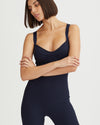 LILA RIBBED JUMPSUIT NAVY