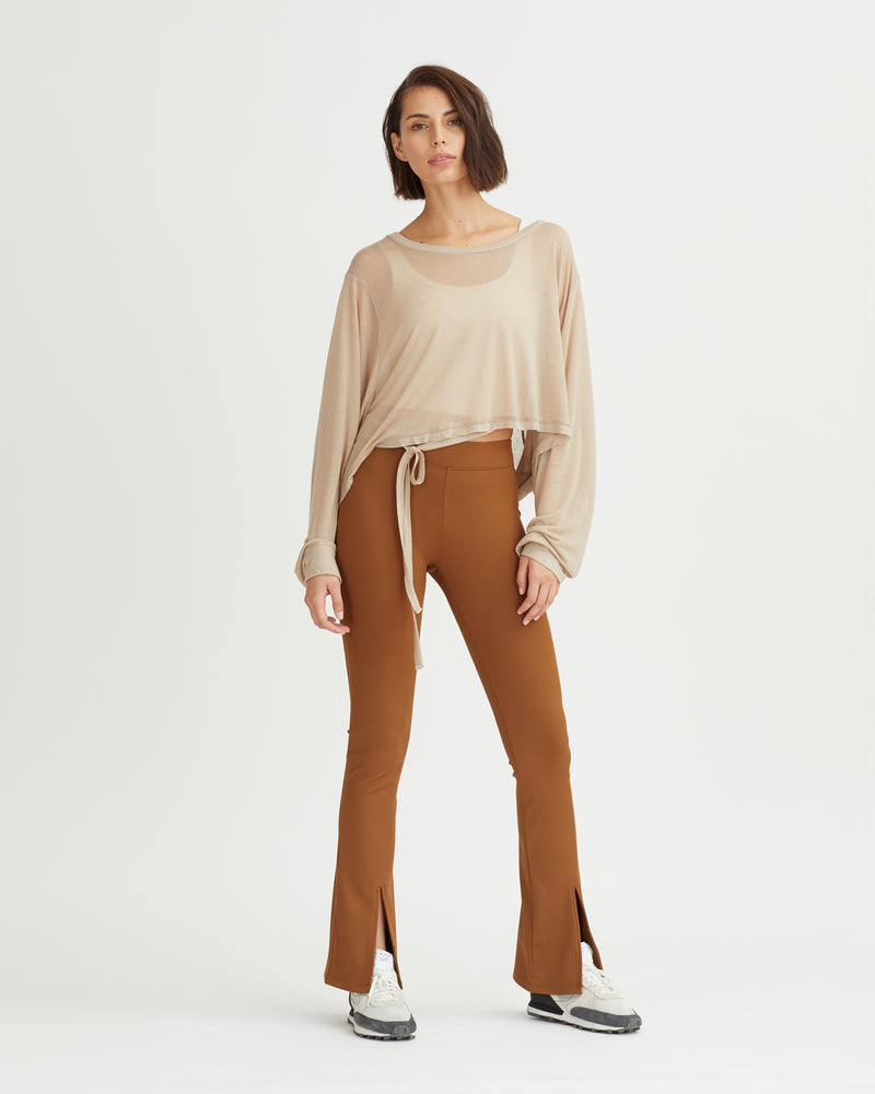 DAMIEN RIBBED PANTS WALNUT