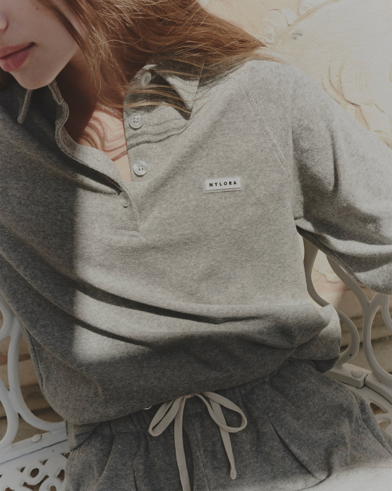 NELLI TOP HEATHER GREY