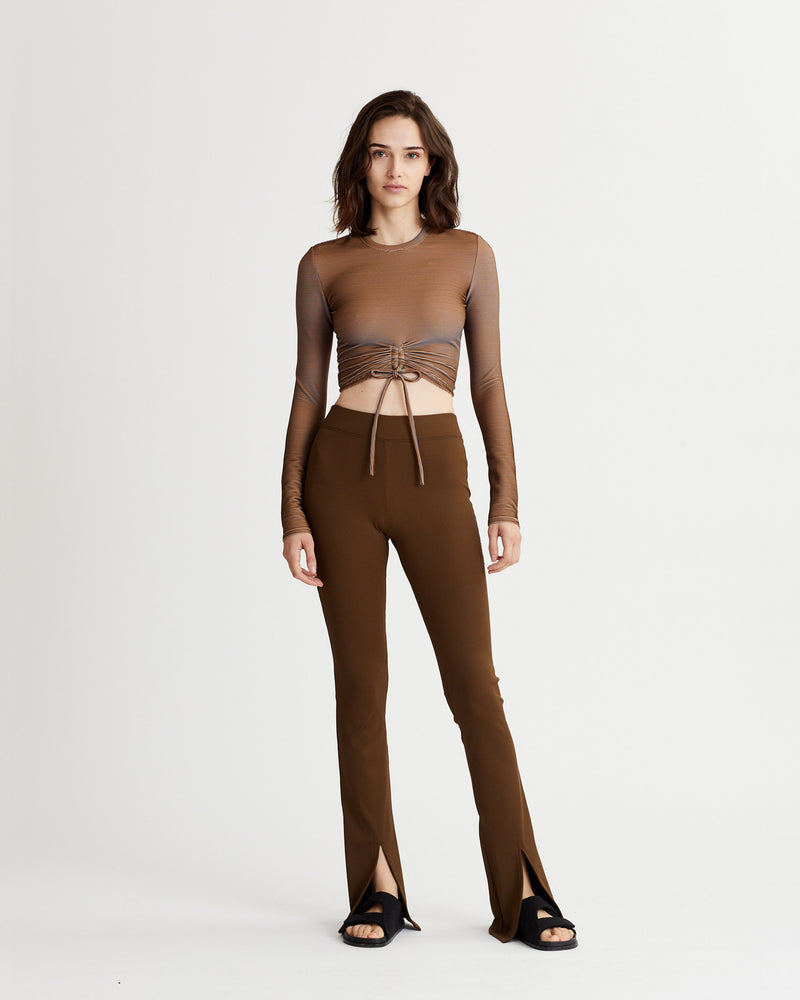 TORY TOP IRIDESCENT OLIVE BROWN