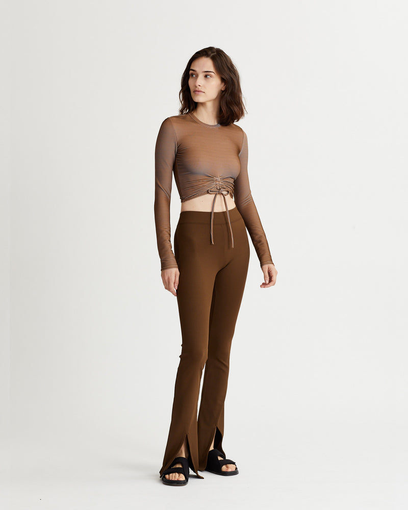 TORY TOP IRIDESCENT OLIVE BROWN