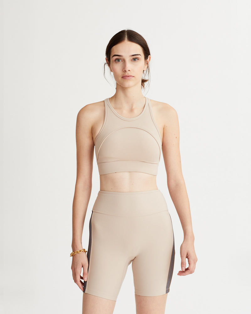 FARRAH SHORTS IRIDESCENT OLIVE BROWN & OAT COMBO