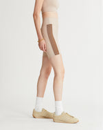 FARRAH SHORTS IRIDESCENT OLIVE BROWN & OAT COMBO