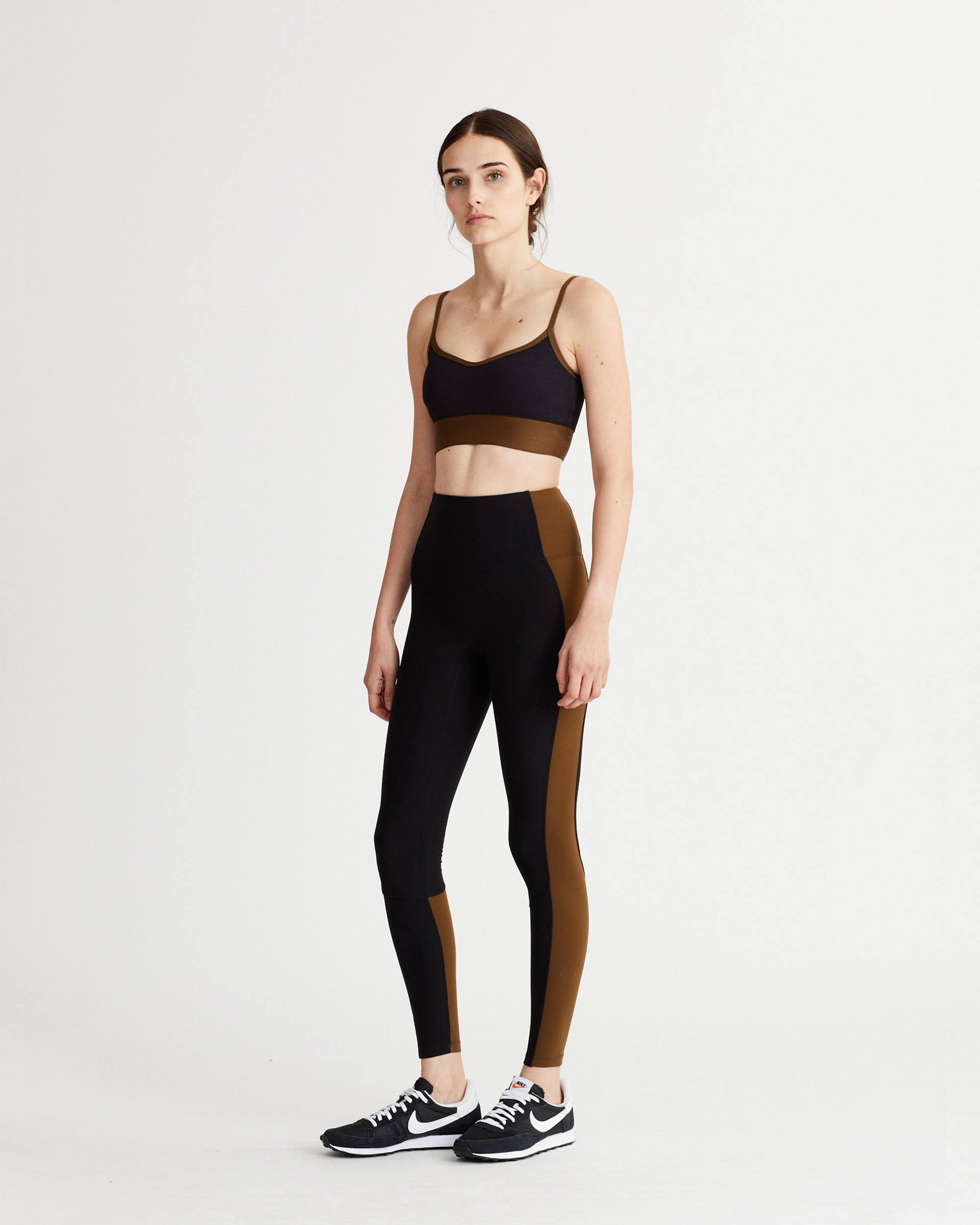 ALEX LEGGINGS BLACK & OLIVE BROWN COMBO | NYLORA