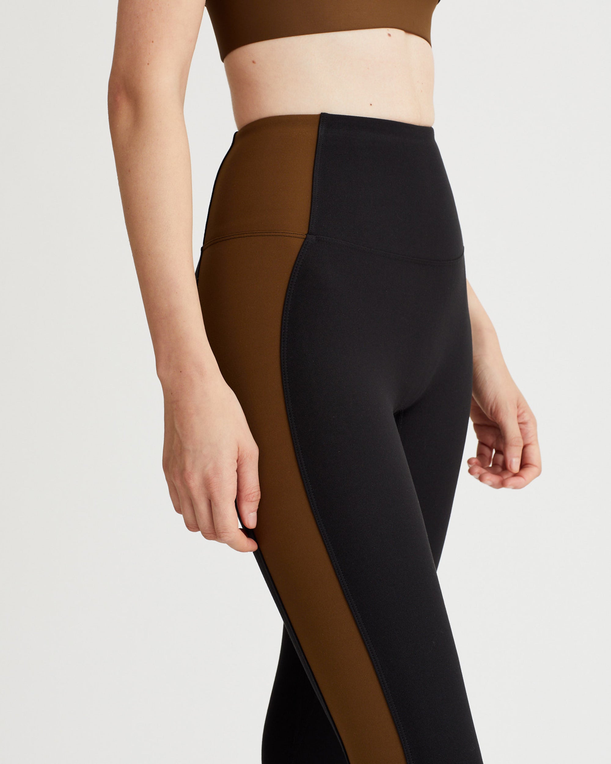 ALEX LEGGINGS BLACK & OLIVE BROWN COMBO | NYLORA