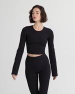 COLVIN RIBBED TOP BLACK